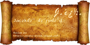 Jaczkó Árpád névjegykártya