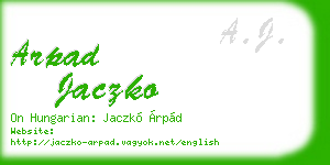 arpad jaczko business card